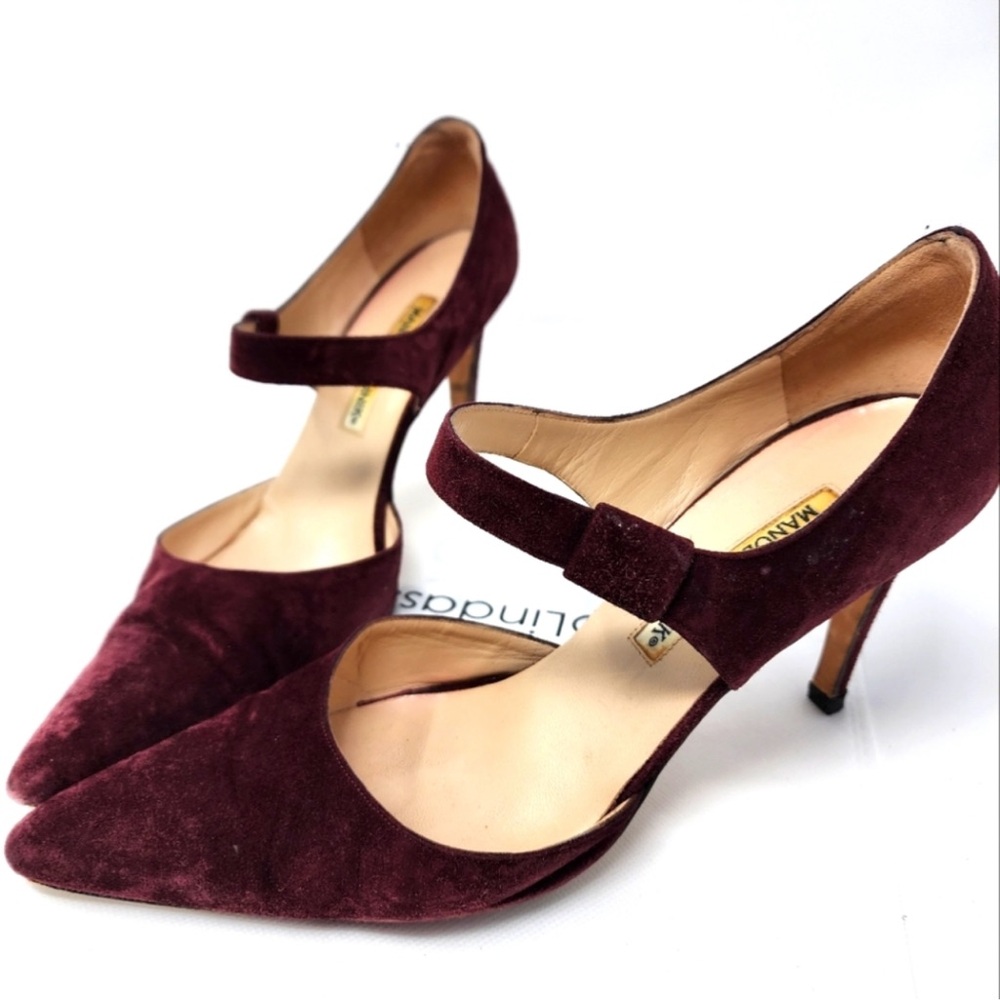 Manolo Blahnik Burgundy Heels
